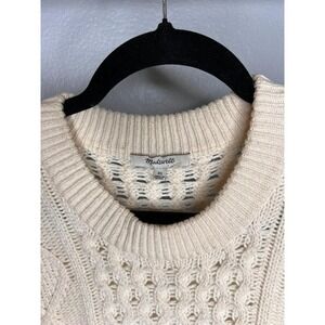 Madewell Somervell Modern Cable Turtleneck‎ Sweater in Antique Cream Size M